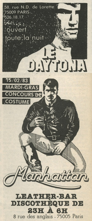Publicité bars gay.