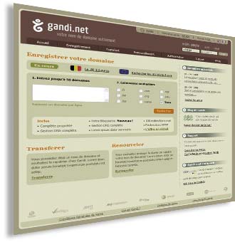 Nouvelle page d’accueil Gandi.