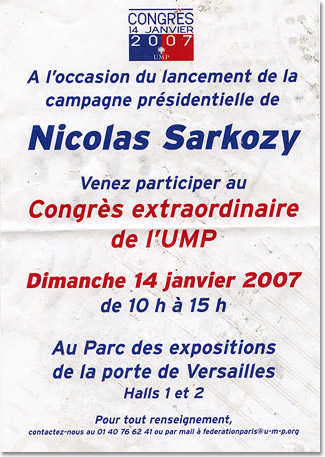 Tract du congrès extraordinaire de l’UMP.