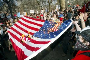 burning stars and stripes