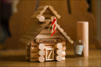 Maquette de cabane en rondins.
