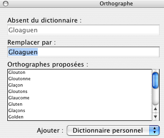 Correcteur orthographique.