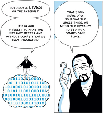 But Google lives on the Internet.