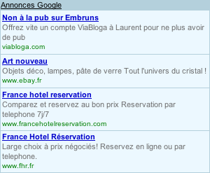Google annonces Viabloga.