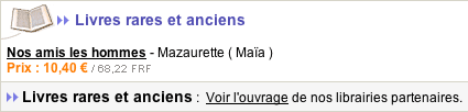 Alapage classe un ouvrage de Maïa dans les livres rares et anciens.