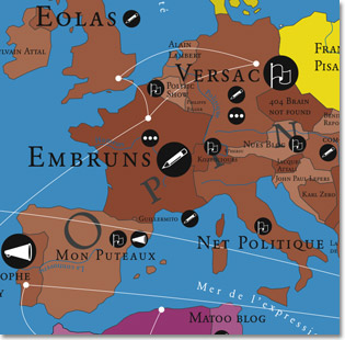 Mappemonde blogosphérique.