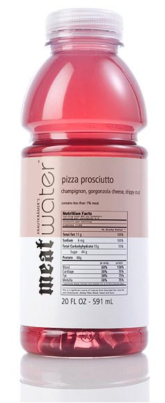 MeatWater bottles.