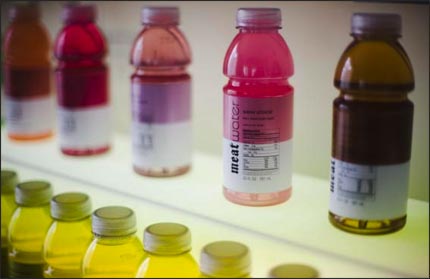 MeatWater bottles.