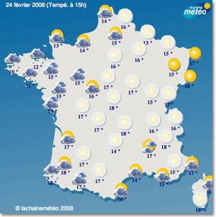 Météo du 24 février 2008.