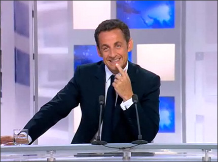 Capture d'image : Nicolas Sarkozy sur le plateau de France 3.