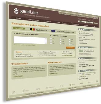 Nouvelle page d'accueil Gandi.