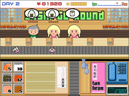 Sushi go round.