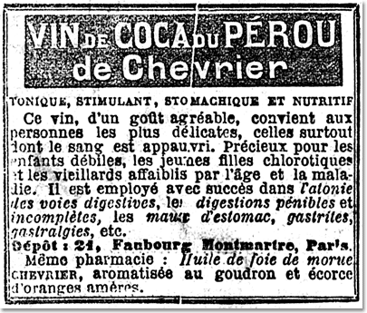 Vin de coca du Pérou de Chevrier.