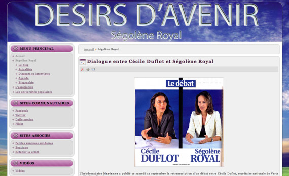 Site Désirs d'Avenir.