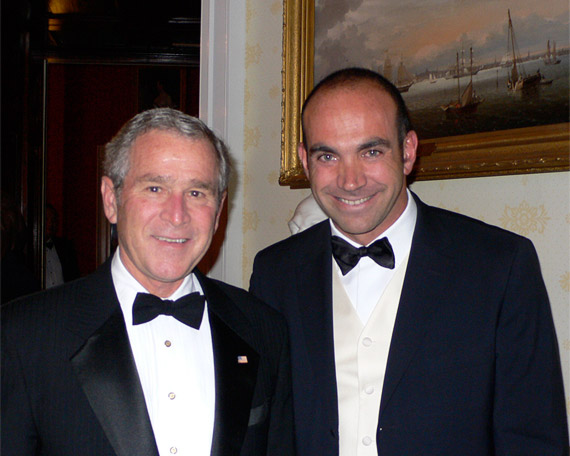 George Bush et Loïc Le Meur.