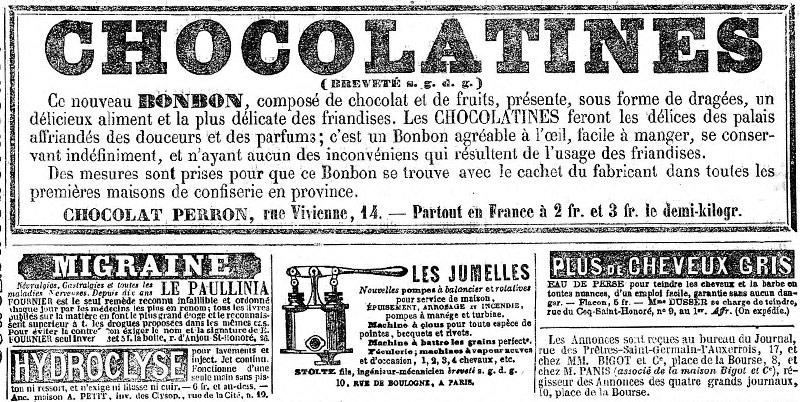 Chocolatine, 1853
