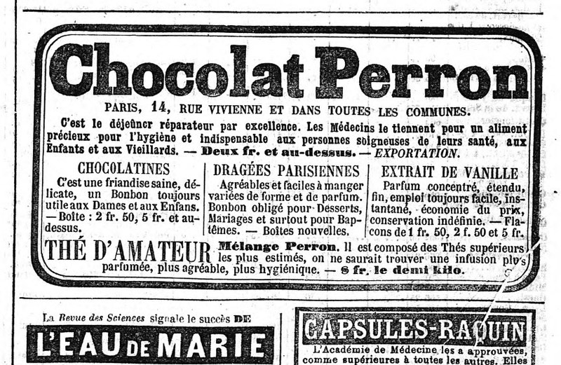 Chocolatine, 1859