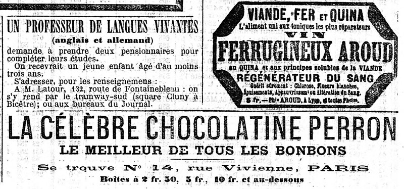 Chocolatine, 1878