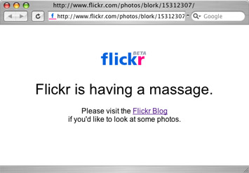 Flickr is having a massage.