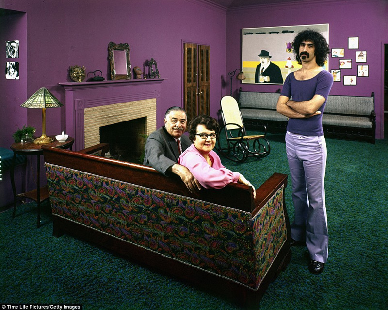 Frank Zappa's parents Francis and Rosemarie show that they have style of their own in their eclectic Los Angeles living room