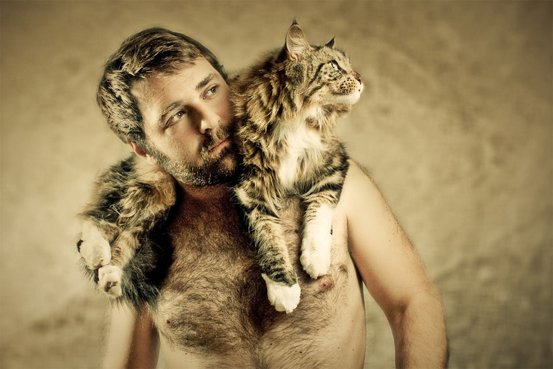 A guy and a cat