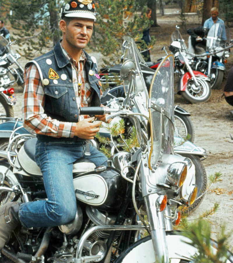 Man on motorcycle, 1968