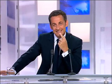 Capture d’image : Nicolas Sarkozy sur le plateau de France 3.