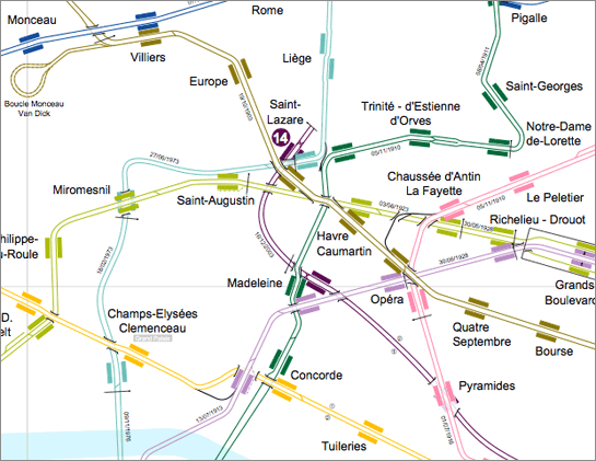 Plan du métro parisien.