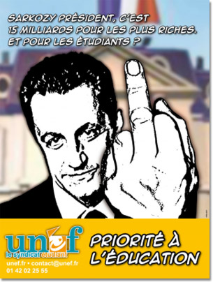 Le doigt de Nicolas Sarkozy