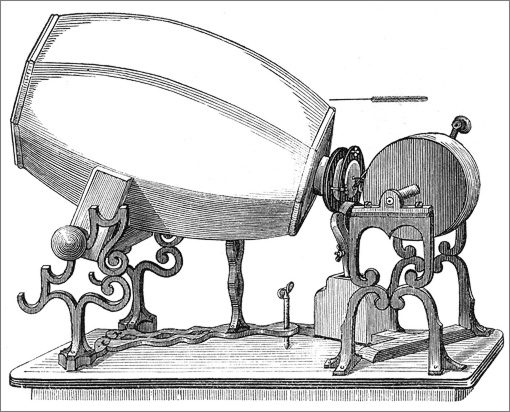 Phonautographe d'Édouard-Léon Scott de Martinville.