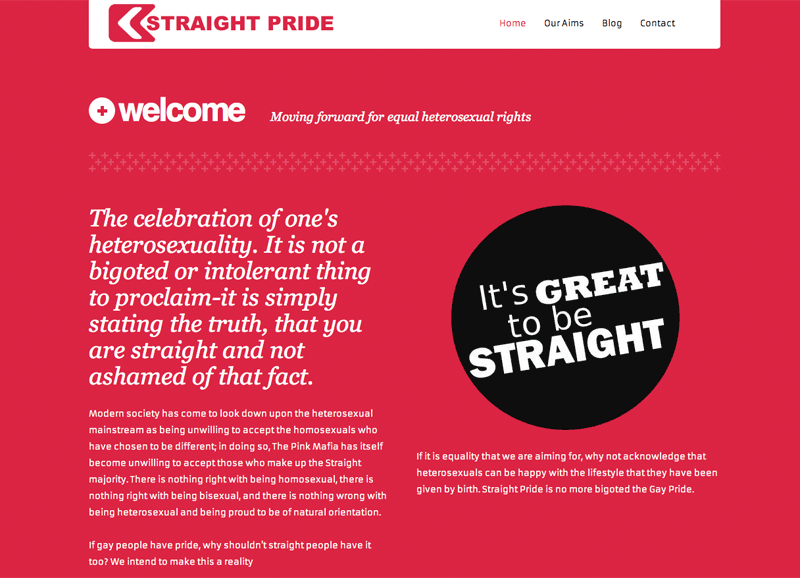 Straight Pride website 2013